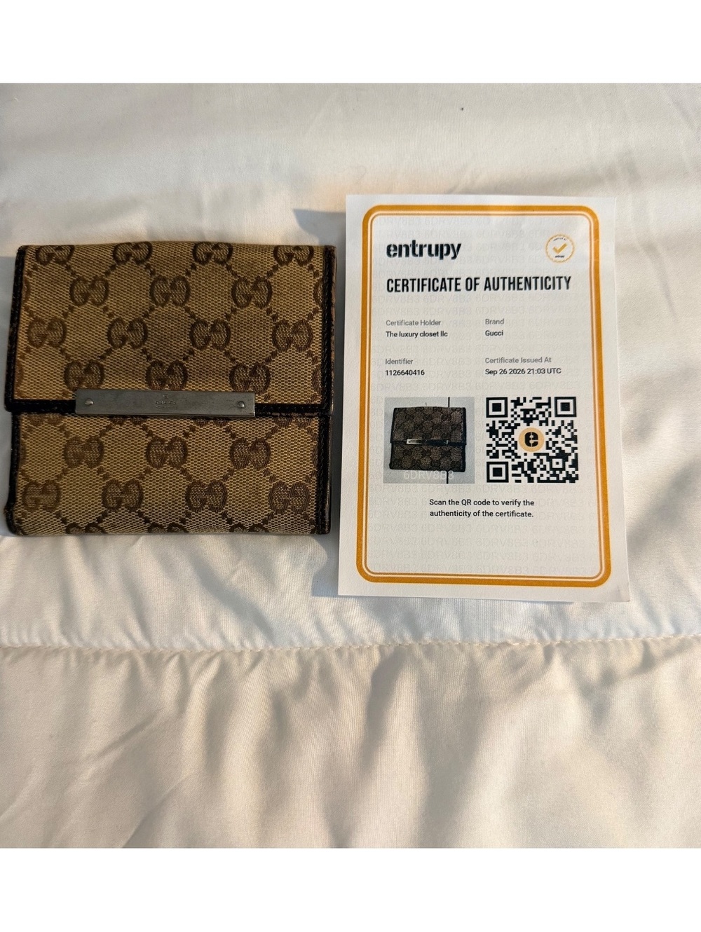 Gucci Brown Monogram Canvas Wallet